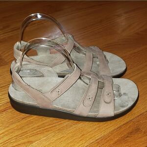 SAS Tan Leather Slingback Sandals